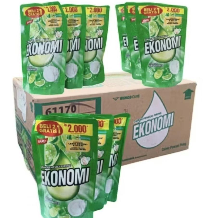 Sabun Liquid Ekonomi, Cairan Pencuci Piring 1 Dus Isi 36 Pcs, Wangi Jeruk Dan Nanas.