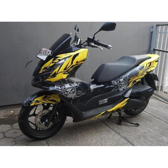 stiker decal PCX 160 custom desn fullbody Motif Piston Red D-Y4-016