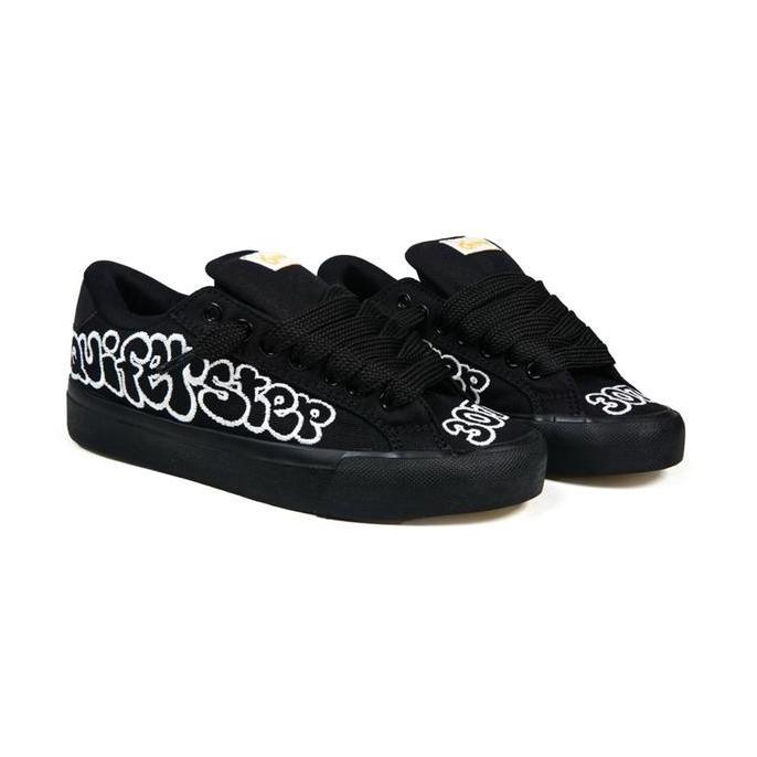 Sneakers Pria Quiferstep - Sepatu Bubblety 307 Black White Sepatu Gemuk Grafiti Sneakers Kasual Unis