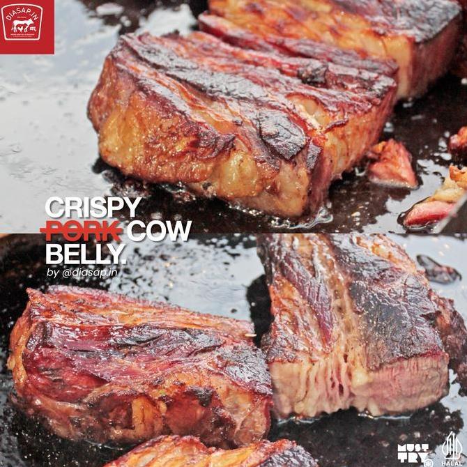 Carne- Crispy Cow Belly Daging Sapi Frozen Food Makanan Instan Steak Beef