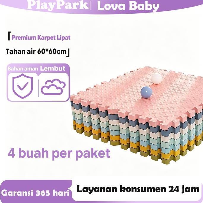 bopluvah - [60cmx60cm] matras puzzle eva karpet puzzle anak playmate bayi  4 pcs puzzle lantai matra