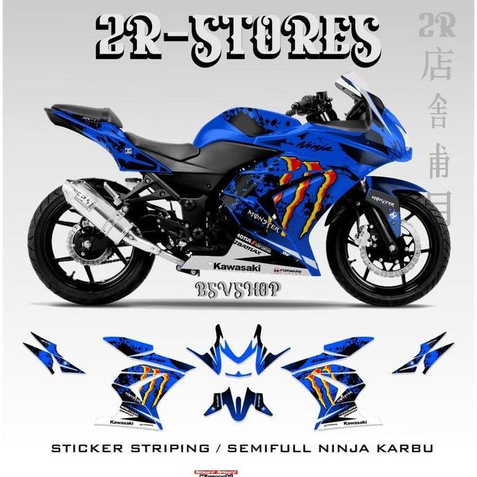 sticker decal kawasaki ninja karbu 250 semifull 07 striping ninja karbu motif monster Motorcycle