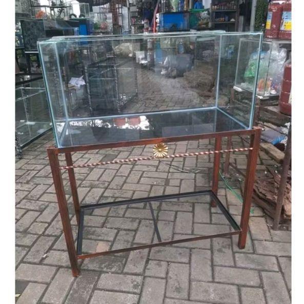 aquarium kaca ukuran 100x40x40 dan rak besinya