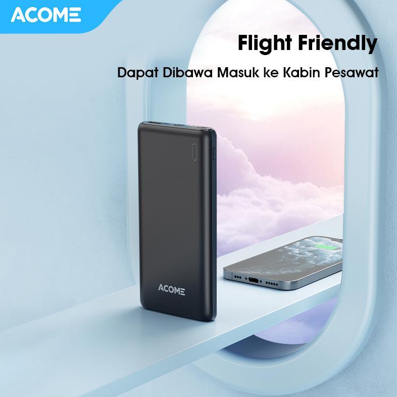 BIG PROMO ACOME POWERBANK PB 10000MAH 2.1A DUAL PORT MICRO & TYPE-C POWERBANK TRAVEL FRIENDLY ORIGIN