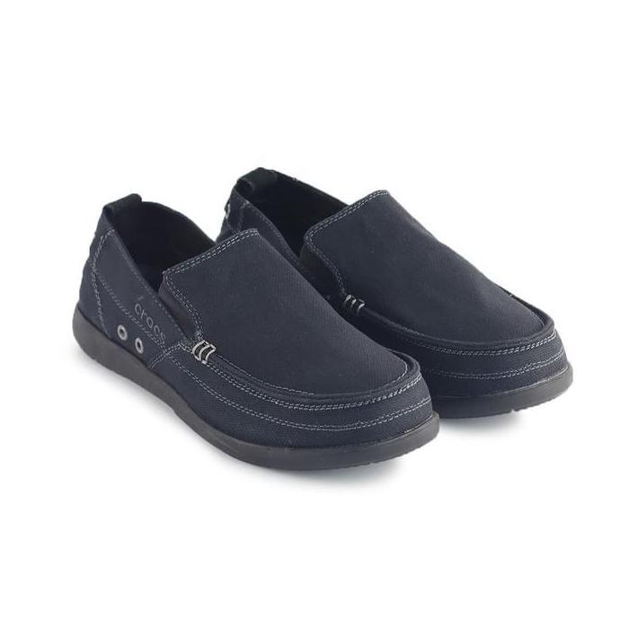Sepatu Pria Crocs Walumen Original Sepatu Pria Slip On - Black