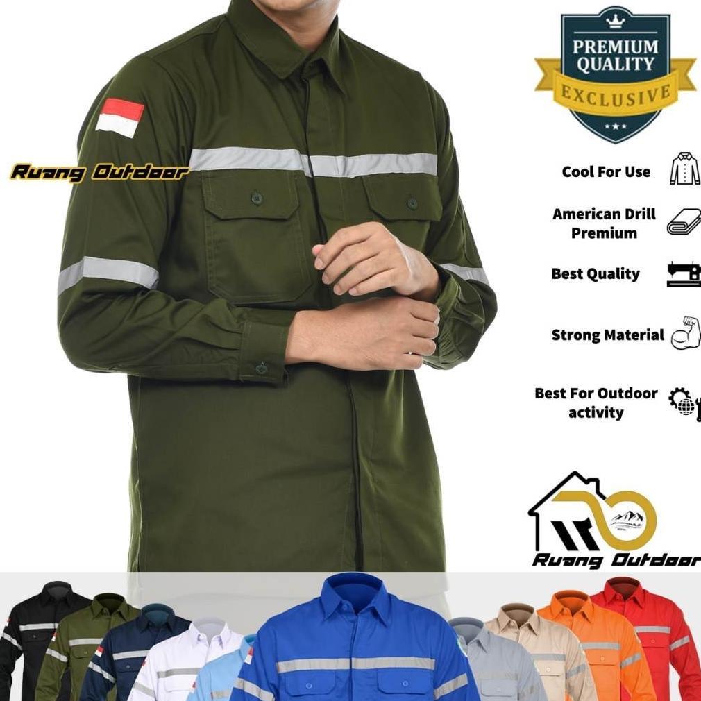 PREMIUM JUMBO BAJU KEMEJA LAPANGAN WEARPACK SAFETY LENGAN PANJANG OUTDOOR PREMIUM - SERAGAM KERJA PR