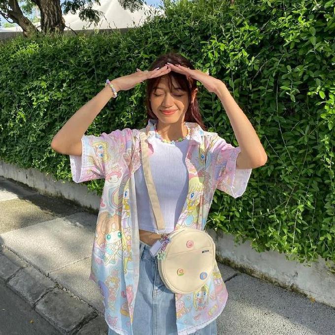 B1baylamon - Himeku LALA Slingbag - Tas Selempang Bulat Cute - Tas Selempang Kanvas Wanita