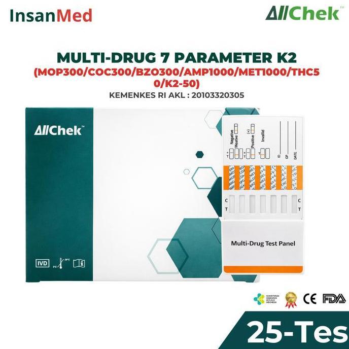 Allchek Tes Narkoba 7 Parameter K2 Drug Test Urine Isi 25