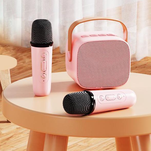 big promo mini karoke speaker bluetooth 2 mic / mini karoke speaker bluetooth portabel penuh bass / 