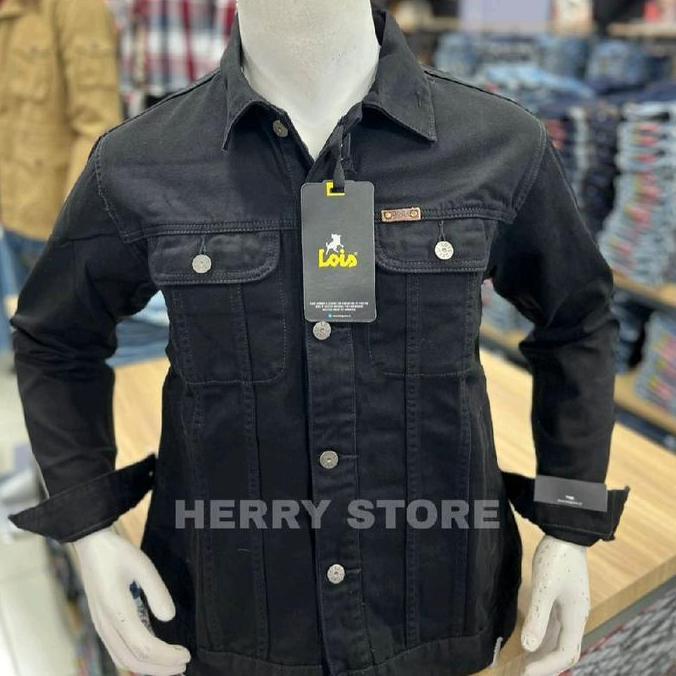 JAKET DENIM MERK LOIS ORIGINAL REGULER TERBARU HITAM