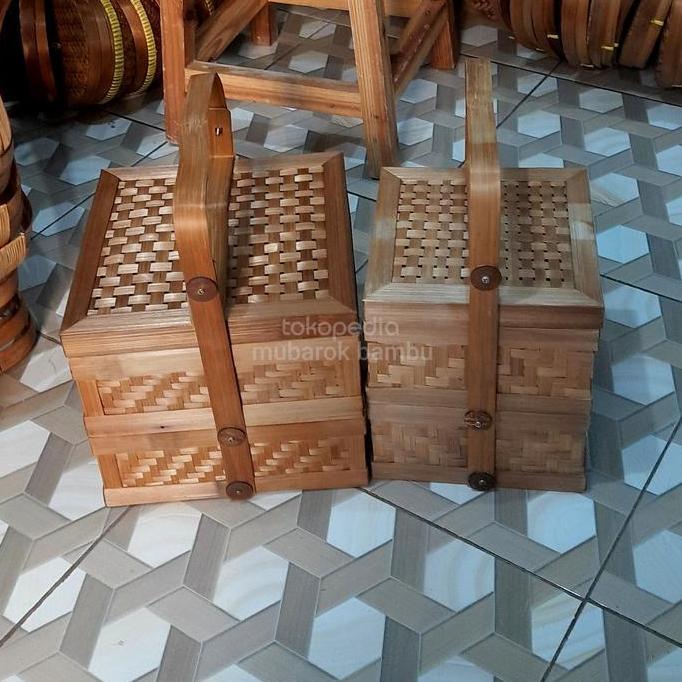 rantang bambu kotak susun 2
