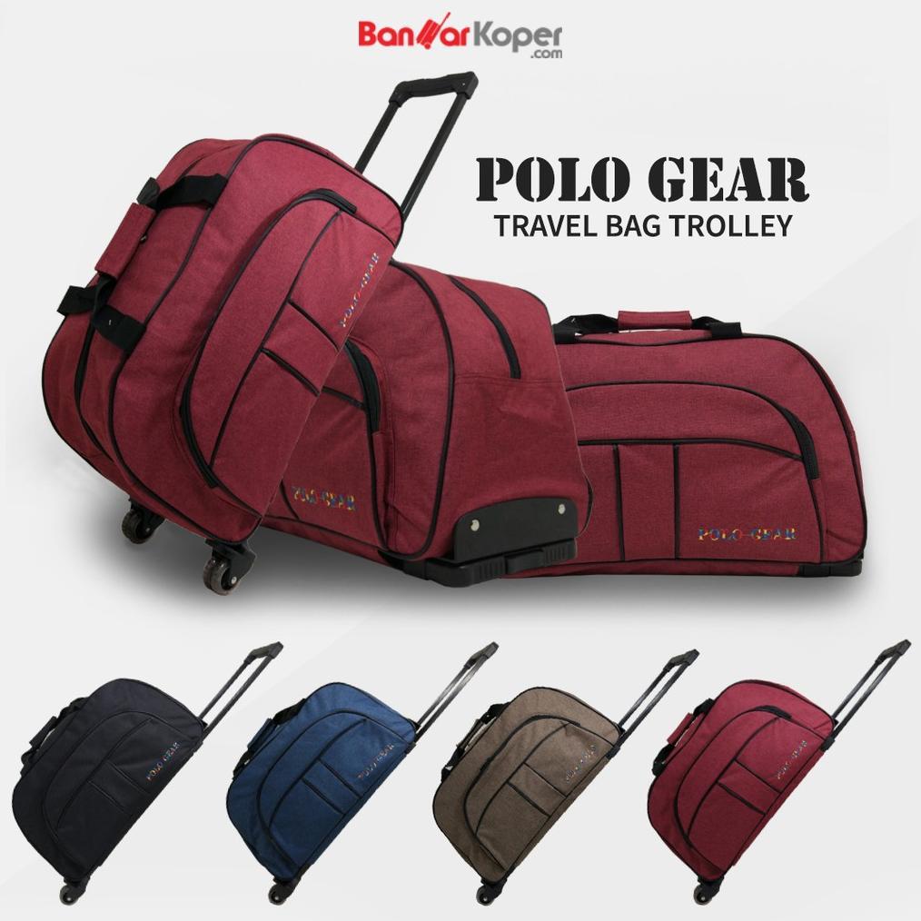 Tas Travel Bag Trolley Polo Gear Original 8827 Red Trevel bag