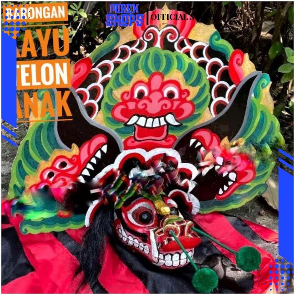 Barongan Telon Kediri Kayu Asli Ukuran 15 | Jamang Talang + Kemul XO Cod