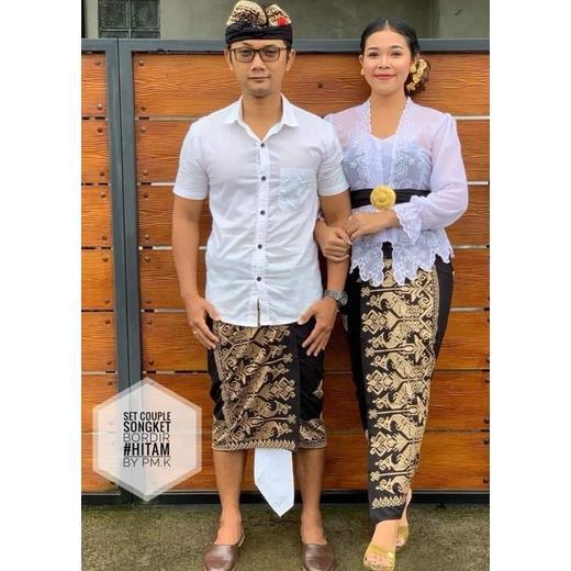 SET COUPLE//KAMEN COUPLE BORDIR//KAMEN COUPLE BALI//KAMEN SAPUT UDENG SETENGAH JADI