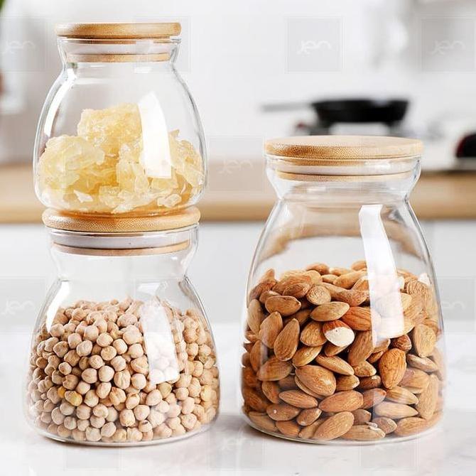 Youme- Toples Kaca Makanan Storaged Jar Display Food 600Ml