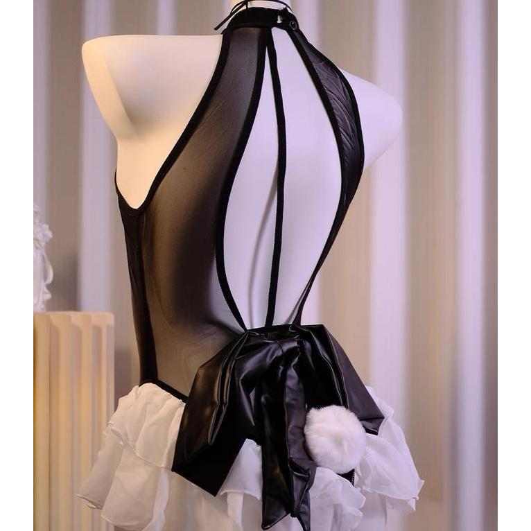 Mylady  Cosplay Kostum Bunny Girl Hitam Setelan Wanita Party Cosplay  Dengan Bando Dress  Pesta