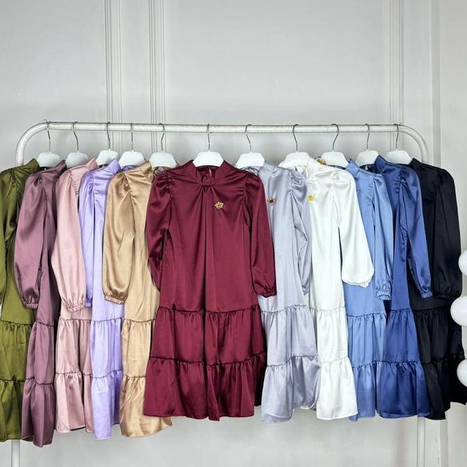 Okeajalah- Gamis Najwa Bahan Armani Silk Anak Muslim Nyaman Baju Dress