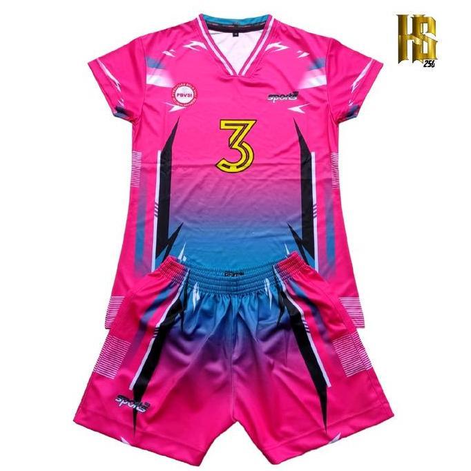 Fotwell- Stelan Voli Wanita Full Printing Set Celana Jersey Cewek Fullprint