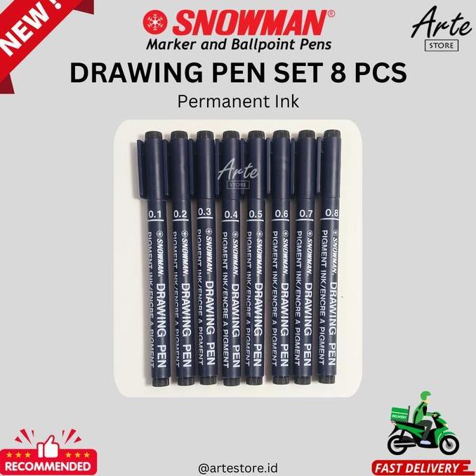 Bisalgsgkirim- Drawing Pen Snowman Set 1 Pcs - Pulpen Gambar - Arte
