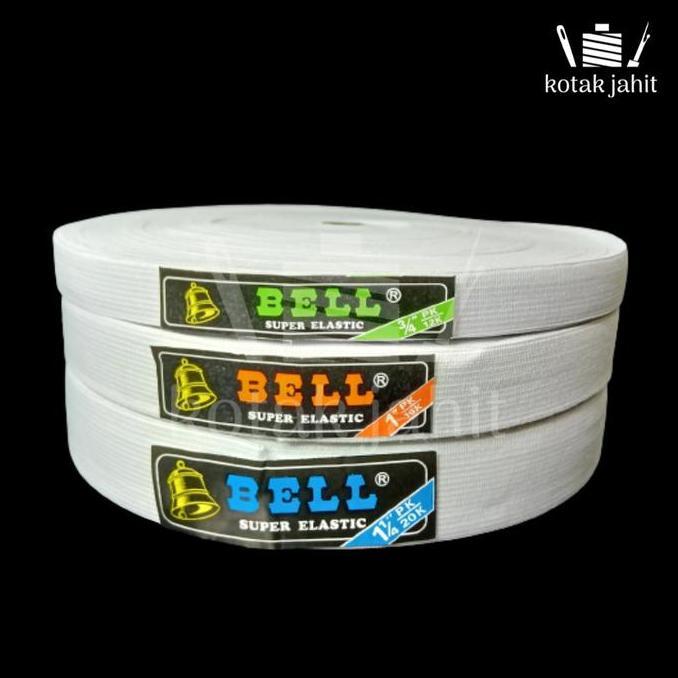 (1 rol) karet elastis besar lebar 1 roll ukuran 2cm 2.5cm 3cm merk merek bell elastic elastik ban pi