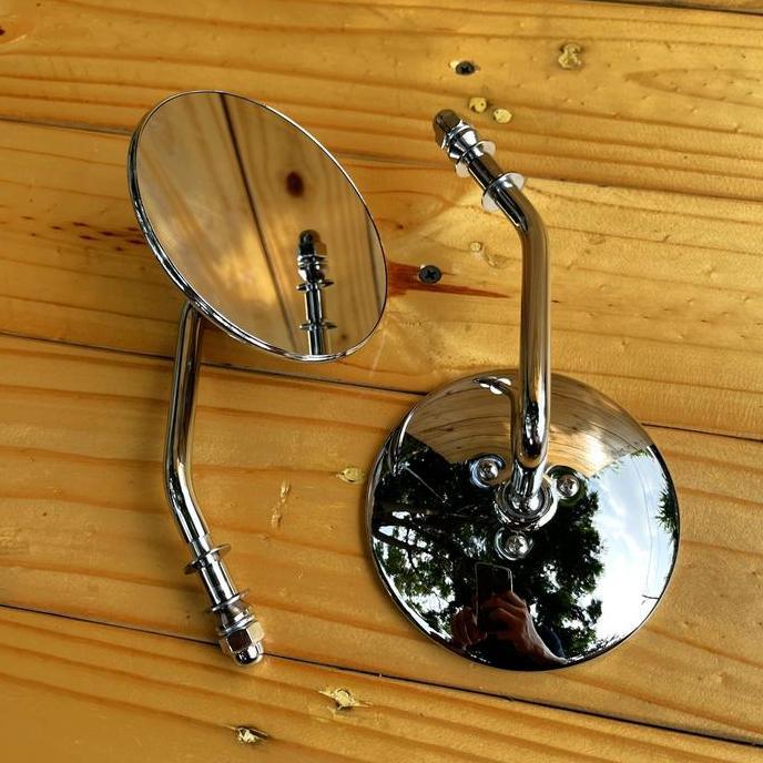 Spion Bulat Custom Round Motor Harley Davidson Sportster Dyna Softail Chopper Classic Retro