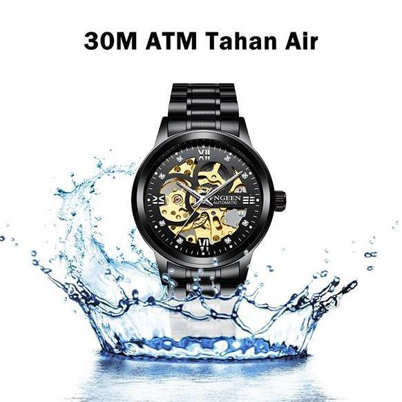 Boshi- Fngeen 6018 Otomatis Jam Tangan Pria Anti Air Luxury Stainless Steel Mekanis Terproof Tches
