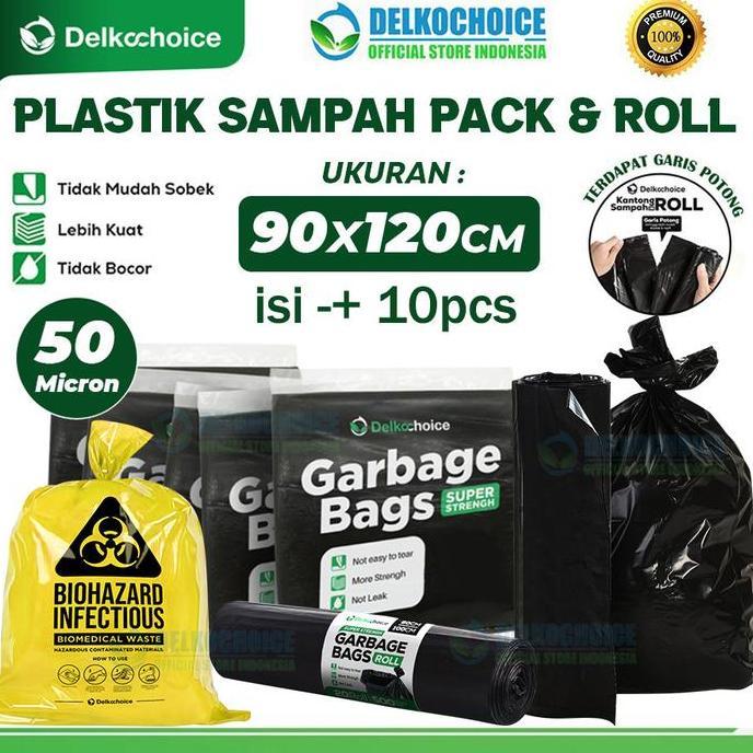 Seiketsu- Kantong Plastik Sampah Roll Jumbo Tebal Trash Bag Delkochoice 90X120Cm