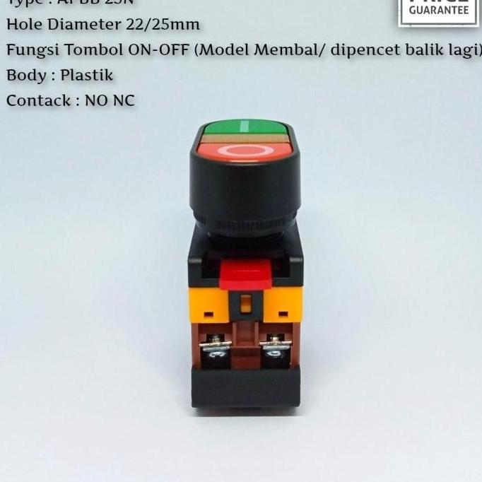 Otopic- Push Button Double Head 22 Apbb 25N On Off 25Mm Kinoga