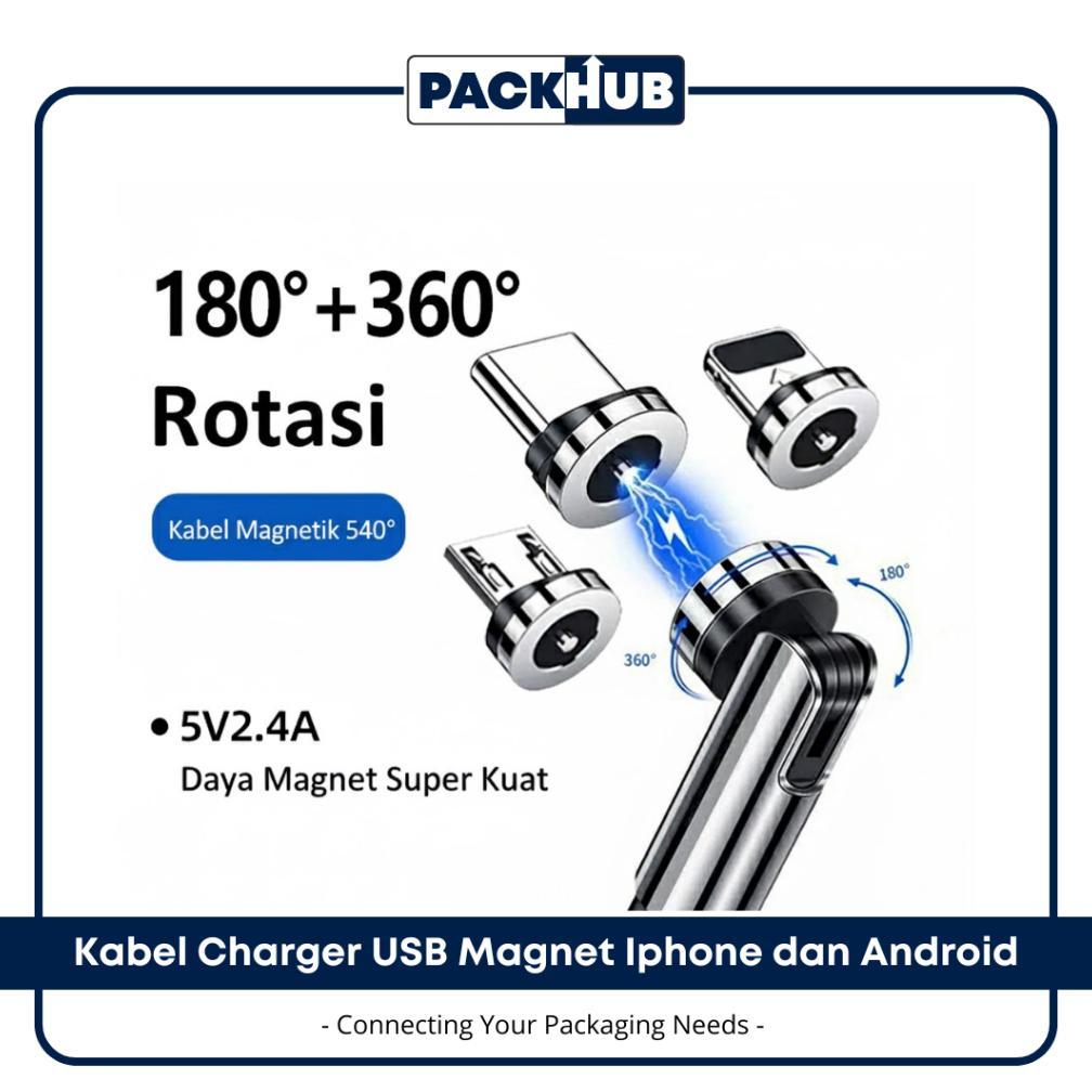 Kabel Charger Gaming 2 Meter USB Magnet Iphone dan Android USB to Type C/Lightning/Micro USB