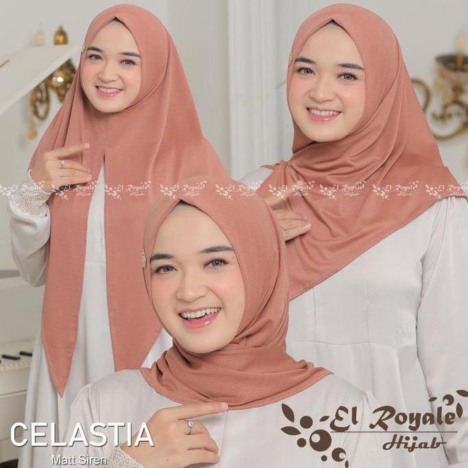 El Royale Hijab Pashmina Instan Celastia Kerudung Jilbab Muslim Cantik Panjang Wanita Bahan Siren Le