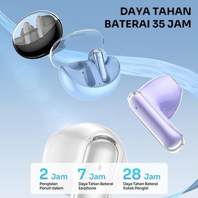 Voce- Robot Flybuds T30 Earphone Bluetooth 5.3 Tws With Transparent Case