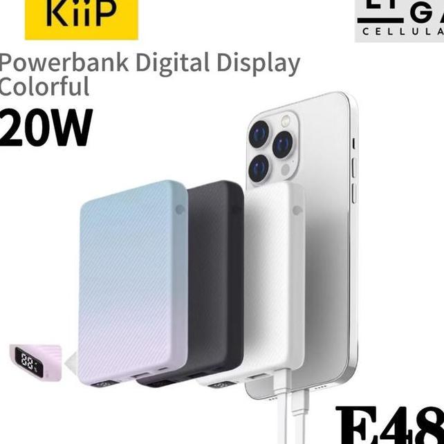 Kiip E48 Powerbank 10Mah 20W Dital Display Fast Charging Tipis