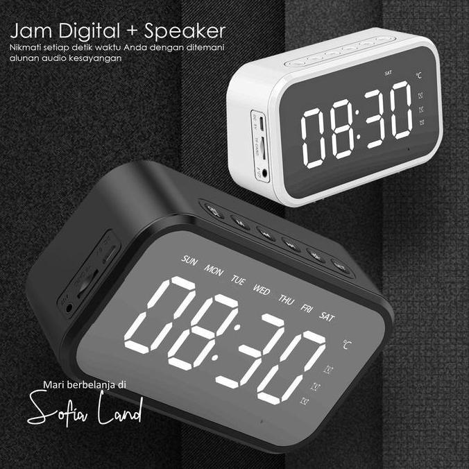 Jam Clock LED Digital Alarm Radio Speaker Bluetooth