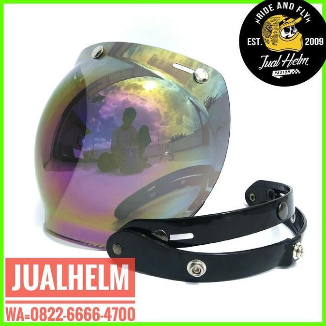 TERLARIS KACA HELM/KACA BOGO/KACA VISOR/KACA BUBBLE SNAIL RAINBOW