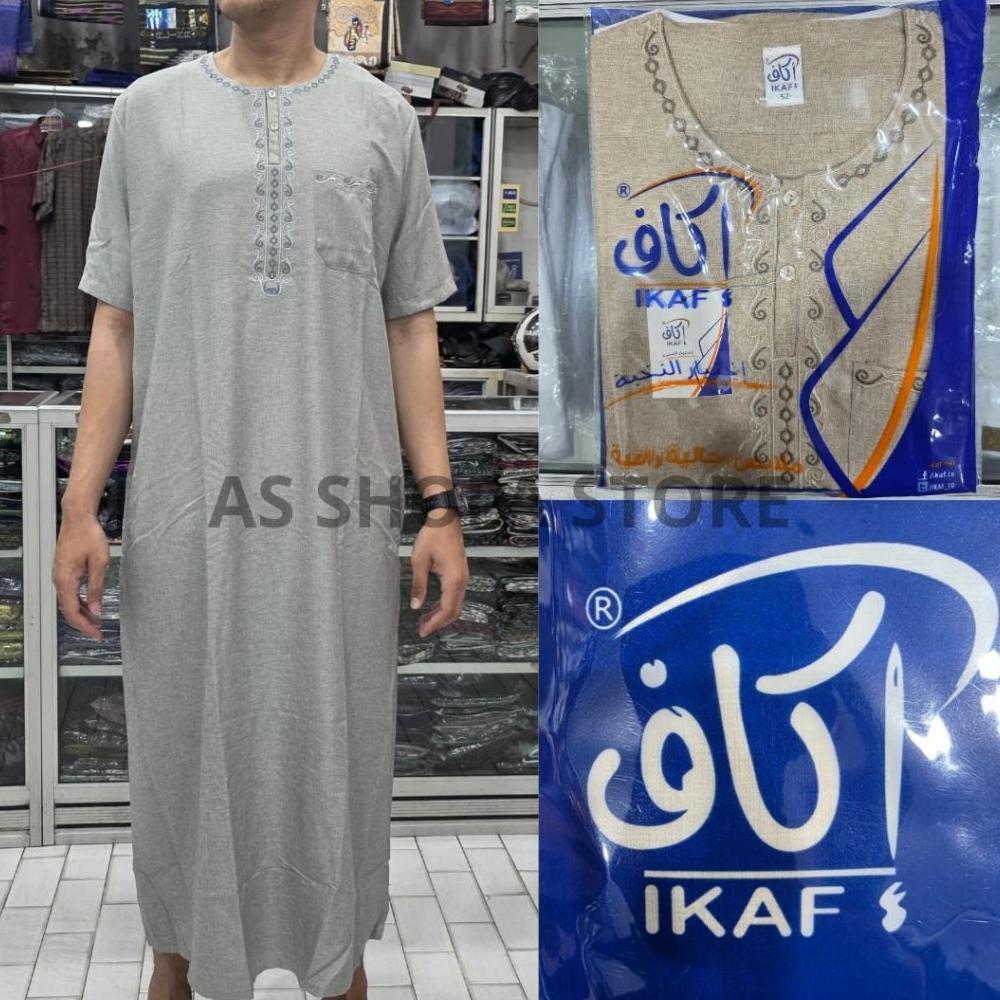 HOT PRODUCT JUBAH IKAF GAMIS IKAF PRIA SAUDI DEWASA KATUN LENGAN PENDEK ORIGINAL