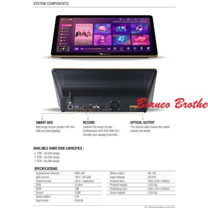 Nakamichi NKX ONE Original Player Karaoke Canggih 2TB Led Touchscreen