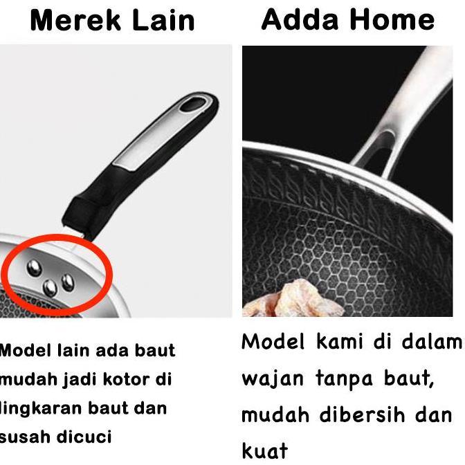 Lansungkirim- Jan Wok Pan Stainless 304 Anti Gores Anti Lengket