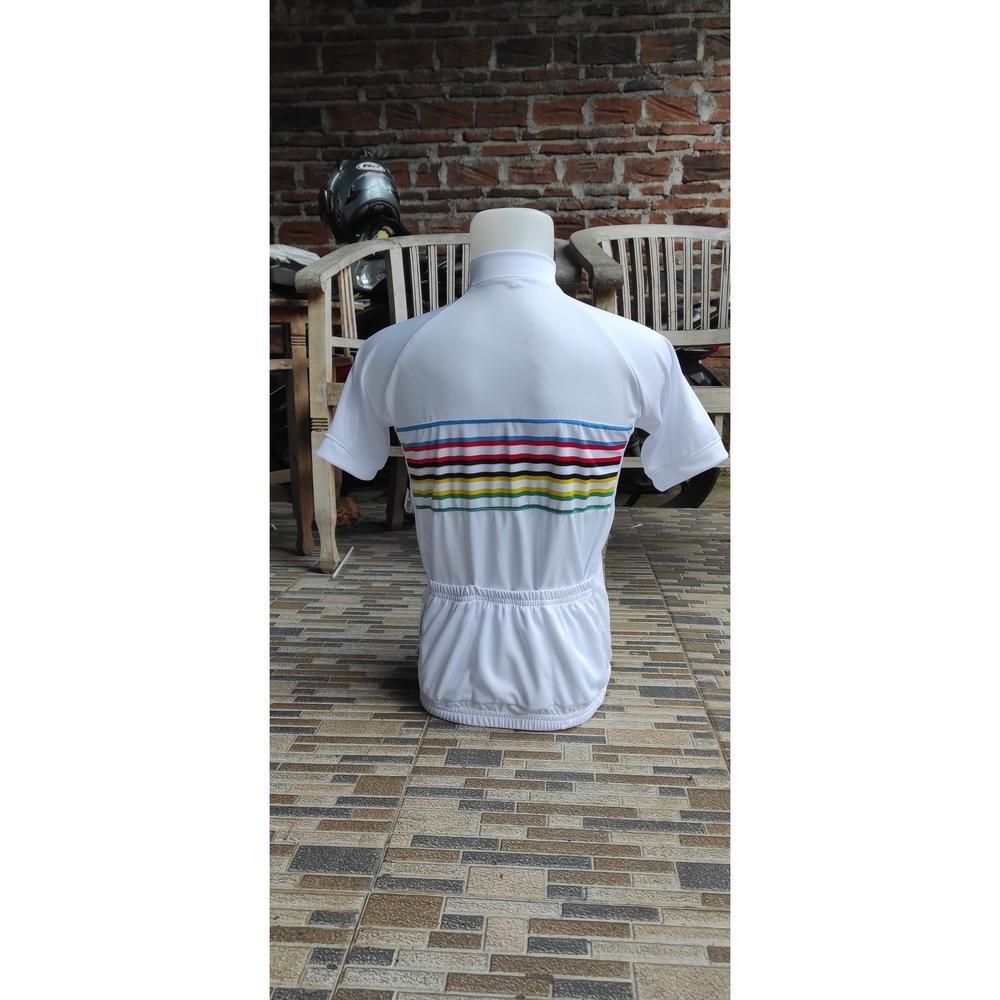 HOT DEALS JERSEY ROADBIKE JERSEY SEPEDA PUTIH MOTIF RAINBOW