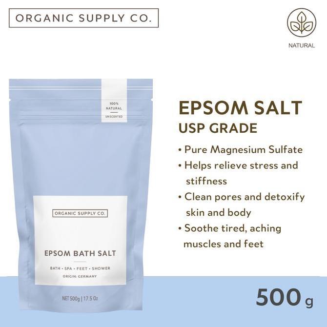 Drei- Organic Supply Co. | Epsom Salt | Garam Untuk Berendam & Spa, Menghilangkan Pegal, Garam Epsom