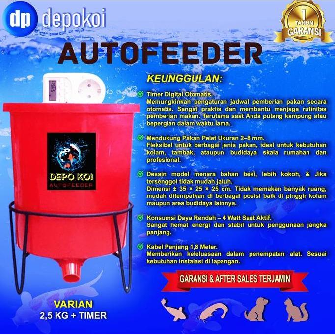 Fisch- Auto Feeder Kolam Autofeeder Alat Pemberi Pakan Pelet Ikan Koi Otomatis