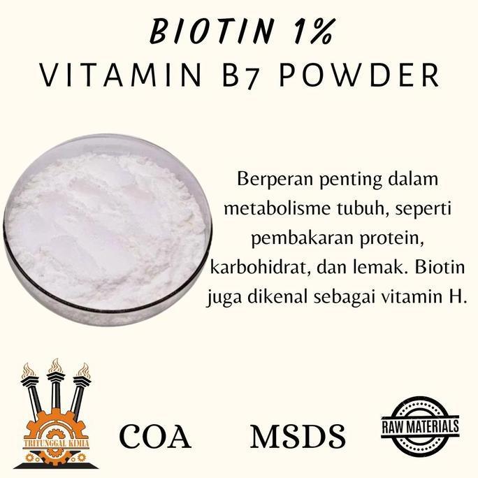 10Gr Vitamin B7 Powder Biotin 1% / Bubuk Biotin Ingredients Skincare Vitamin Kulit Biotin 1% Origina