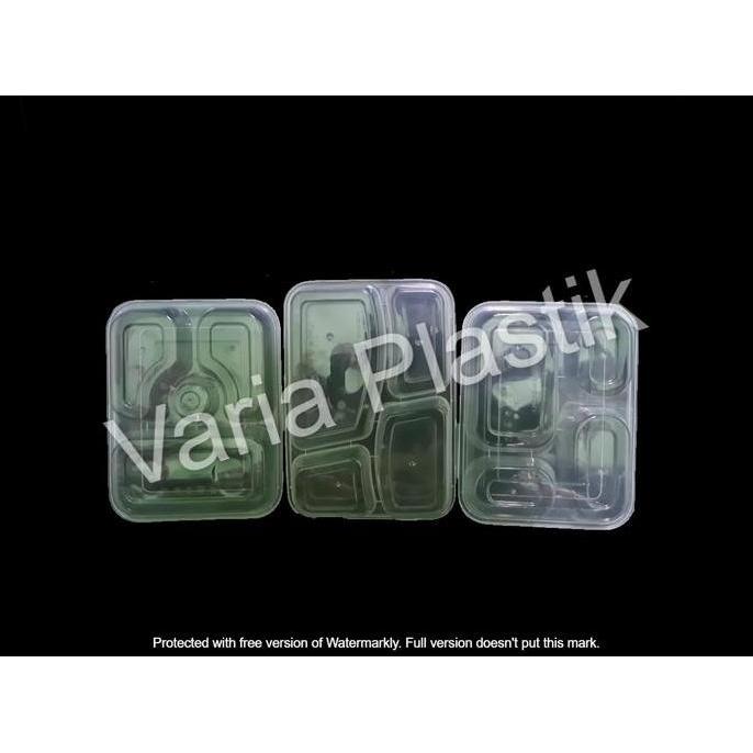 Karibianszz - Kotak Bento Plastik Sekat 4 / Thinwall sekat 4 / Tempat makan / lunch box