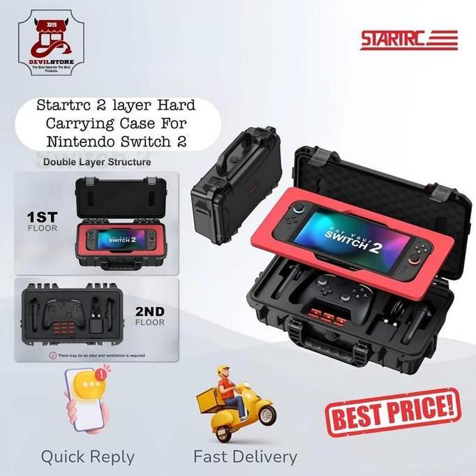 TERBARU - Startrc Games 2 layer Hard Carrying Case For Nintendo Switch 2 Tas Hardcase Switch 2 Carry