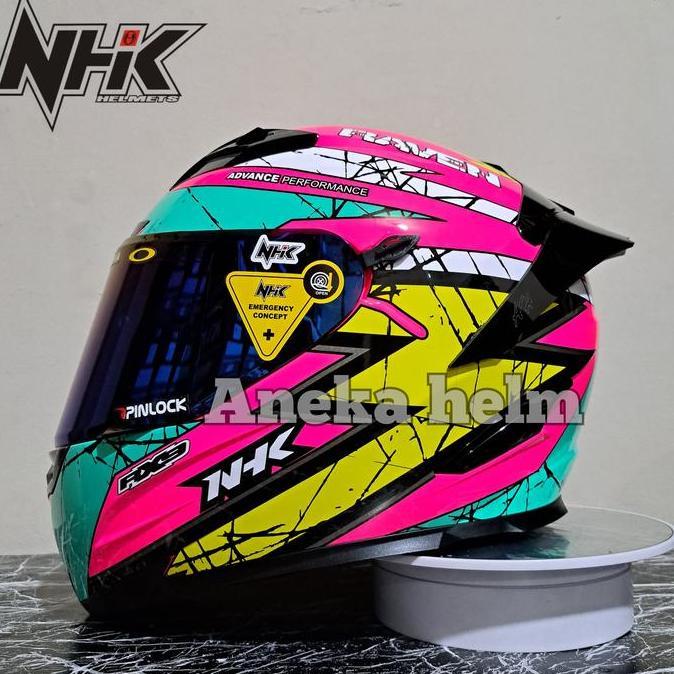 TERLARIS PAKET GANTENG HELM NHK RX9 RAVEN PINK FLUO TOSCA YELLOW