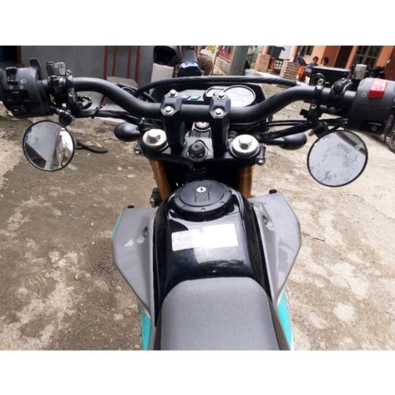 Spion jepit stang bulat KLX-CRF 150-WR 155 supermoto VND/Kaca bening/Spion New Bulat VND Universal M