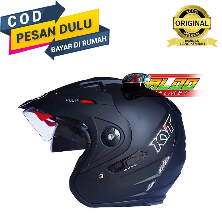 HELM KYT VENOM RR SOLID BLACK DOFF | ORIGINAL HELMET | KYT VENOM RR DOUBLE VISOR