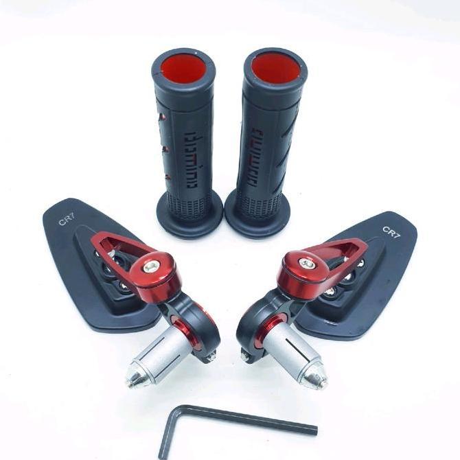Bst Ready Paket Hemat 2 Item Kaca Spion Jalu Bar/Oval+ Handgrip Domino Empuk Variasi Warna Universal