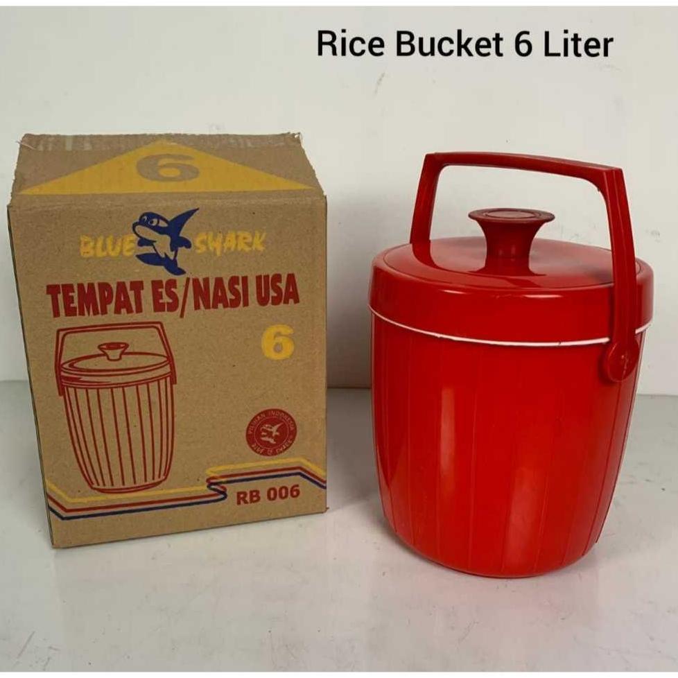 (Chm) Rice Bucket Blueshark 8L & 6L / Termos Nasi 6 Liter / 8 Liter + Centong - Termos Es / Rice Buc
