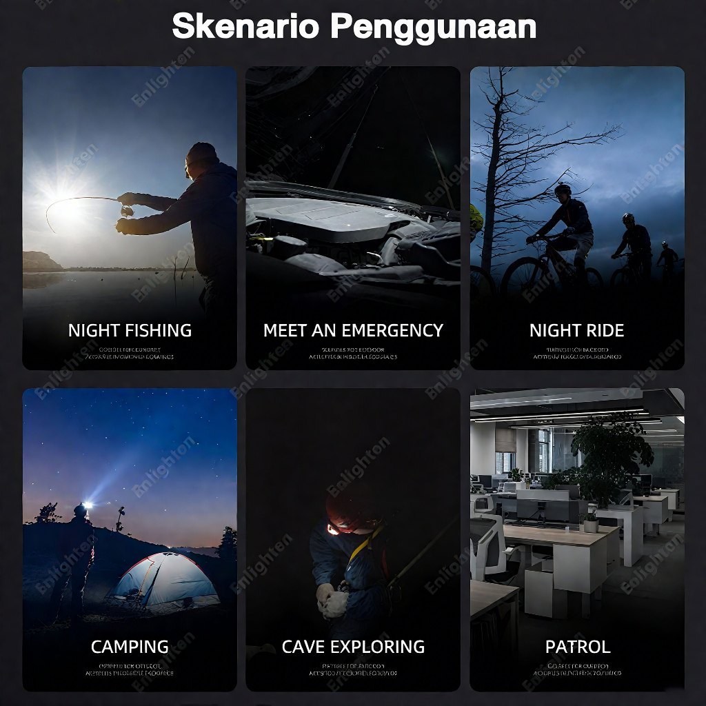 Garansi 10 TahunSenter Kepala Super Terang Anti Air Senter Kepala Zoom 1000 Lumen 100 Watt Tahan Air
