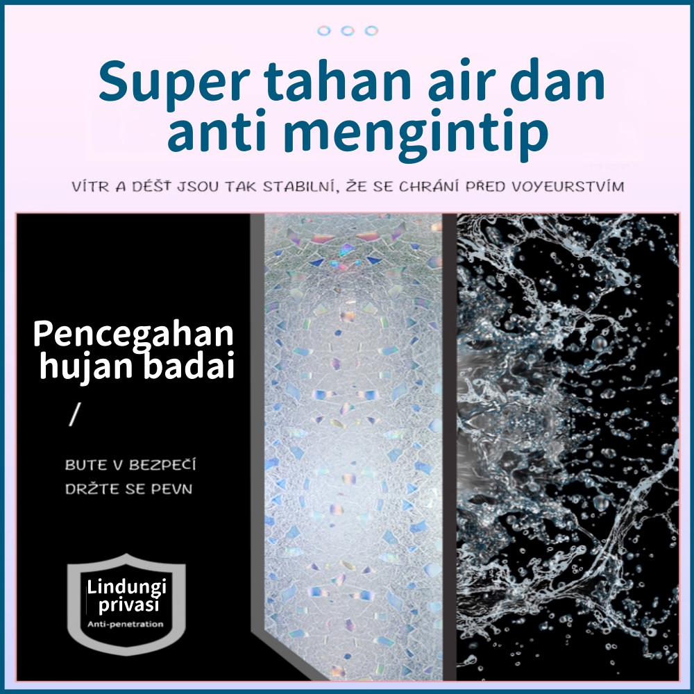 Sticker Kaca Jendela 90Cm*2M,Sticker Kaca Jendela Rumah 3D,Stiker Pintu Balkon,Stiker Kamar Mandi